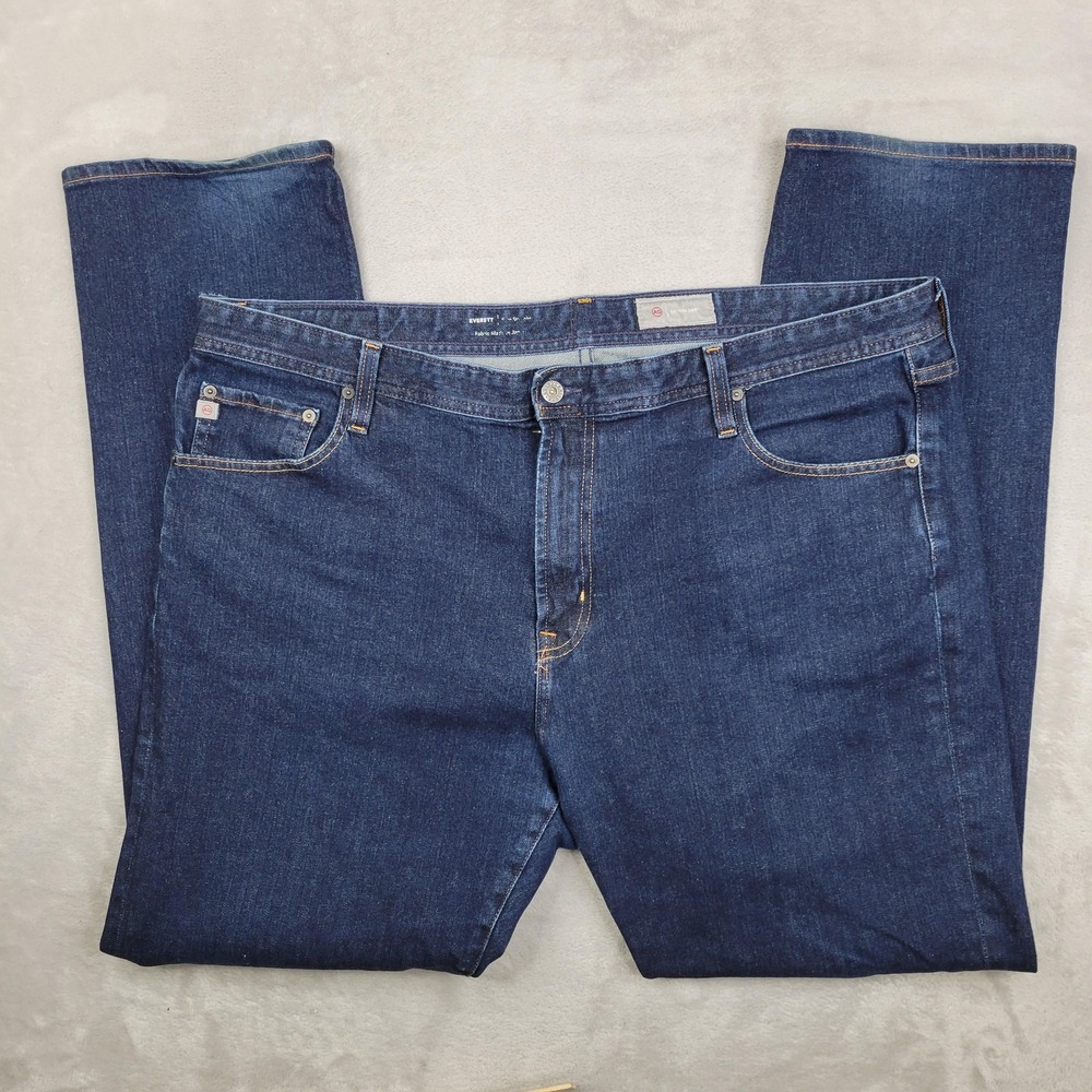 AG‎ Everett Jeans Mens 42x34 Blue Denim 360 Slim Straight Stretch Dark Wash